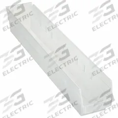 QUANTUM STORAGE SYSTEMS Shelf Bin: 23 5/8 in Overall Lg, 4 1/8 in x 4 in, Clear, Nesting Capable (MPN QSB105CL). Key specifications — attr1179622: QUANTUM STORAGE SYSTEMS; attr1179611: 0%; attr1179616: QSB105CL; attr1179624: Dividers Not Included; attr1249172: Not Electrostatic Discharge Conductive.