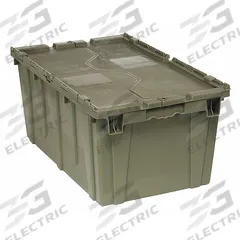QUANTUM STORAGE SYSTEMS Attached Lid Tote: 18.8 gal, 27 3/8 in x 16 5/8 in x 12 1/2 in, Gray Body (MPN QDC2717-12). Key specifications — attr1188613: Plastic; attr1188631: QUANTUM STORAGE SYSTEMS.
