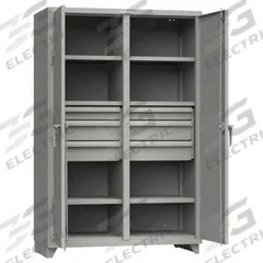 STRONG HOLD Storage Cabinet: 48 in x 24 in x 75 in, 6 Adj Shelves, 2 Doors, Legs, Gray, Assembled (MPN 46-DS-246-6DB-L). Key specifications — Brand: STRONG HOLD; Base Type: Legs; Cabinet Color: Gray; Frame Assembled: Assembled.