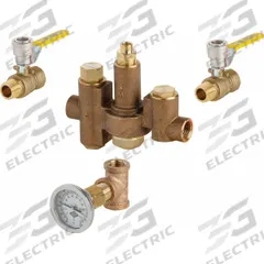 Thermostatic Mixing Valve - Ball - Gauge (MPN 132-LFSTABNF). Key specifications — Includes: Valve, Shut-Offs, Gauge; Brand: CHICAGO FAUCETS.