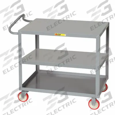 LITTLE GIANT Utility Cart: 1,200 lb, 48 in L x 30 in W Shelf, 3 Shelves, Gray - General Purpose Utility Carts