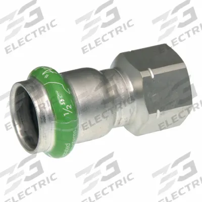 APOLLO Crimp Adapter Fitting: 2 in Pipe x 2 in Pipe Size, Press-fit x FNPT, EPDM - Potable Water Stainless Steel Press Fittings