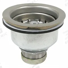 PERFECT PUTTY Strainer: Stainless Steel, Chrome, 2 1/2 in Overall Ht, 4 1/2 in Overall Dia, Threaded (MPN 59-3170). Key specifications — Product Type: Sink Drain; Brand: PERFECT PUTTY; Finish: Chrome; Material: Stainless Steel; Includes: Pressure Cup Housing.