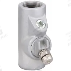 Sealing Fitting with Drain - Vertical: Iron, 1/2 in Trade Size, Female, 3 1/4 in Overall Lg (MPN EYD-1). Key specifications — Brand: APPLETON ELECTRIC; Connection Type: Threaded; Thread Gender: Female; Ends - Hazardous Fittings: 1/2 in FNPT x 1/2 in FNPT; Material: Iron; Hazardous Location Rating: Class III; Thread Type: NPT; Standards: UL 886.