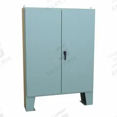 HAMMOND Electrical Enclosure: Steel, 72 in x 60 in x 13 in, NEMA 12, w/Panel, Solid Cover, Hinged (MPN 1422E12F). Key specifications — Brand: HAMMOND; Closure Method: Handle; Knockouts: Not Included.