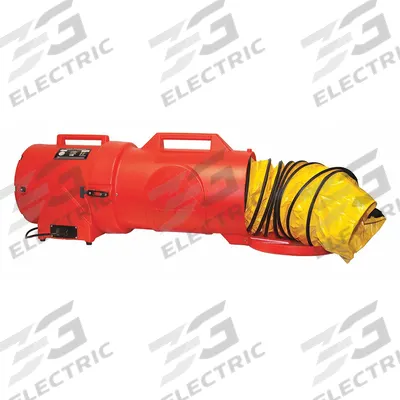 AIR SYSTEMS INTERNATIONAL Portable Fan: 115 V AC, 12 in Duct Dia, 1 hp Horsepower, Orange - Axial Blower & Ducting Combination Units