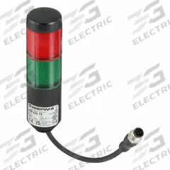 WERMA Tower Light Assembly: 2 Tier, Green/Red, No Sounder Tier, 141 mm Overall Ht, 38 mm Overall Dia (MPN 69822075). Key specifications — Manufacturer Part Number: 69822075; Brand: WERMA; Operating Voltage: 24V AC/DC; Light Tier Color: Red.