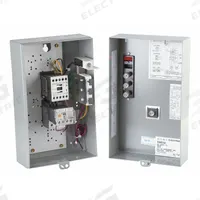 EATON IEC Magnetic Motor Starter: Non-Reversing, 3 Poles, Electronic Protection, 9 A, 208V AC (MPN ECX09C1EAA-R63/B). Key specifications — Brand: EATON; Pilot Lights Included: None; Auxiliary Contacts Included: 1NO/1NC.