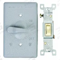 BELL Weatherproof Cover: Die-Cast Zinc, Toggle Switches, 1 Gangs, 4 5/8 in Overall Ht, 3R, Gray (MPN 5121-0). Key specifications — Brand: BELL; Color: Gray; Compatible with Product Type: Toggle Switches; Mounting Orientation: Vertical.