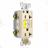 LEGRAND GFCI: Hospital Grade, Duplex, 5-20R, Light Almond, GFCI, 125V AC, 20 A, 2 Pole / 3 Wire (MPN 2097HGTRPIAMBLA)