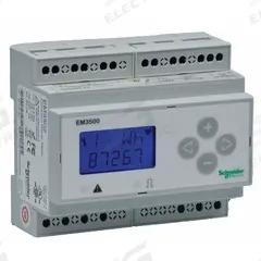 SCHNEIDER ELECTRIC Power Meter: Three Phase, 90/600V AC/DC, 5 A Current, ±0.20% Accuracy (MPN METSEEM3560). Key specifications — Accuracy: ±0.20%; Input Voltage: 90/600V AC/DC; Measures: Power; Phase: Three; Brand: SCHNEIDER.