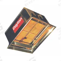 DAYTON Gas Infrared Flat Panel Heater: Propane, 60,000 BtuH Heating Capacity Input, 16 ft x 16 ft (MPN 3E461). Key specifications — Brand: DAYTON; Fuel Type: Propane; Clearance to Combustibles - Top x Below x Sides: 40 in x 72 in x 32 in; Floor Coverage @ Minimum Mounting Height: 16 ft x 16 ft; For Use Outdoors: Indoor Use Only; Min. Mounting Height: 12 to 14 ft; Overall Dimensions - H x W x D: 22-1/2 in x 19-1/8 in x 15-1/4 in.