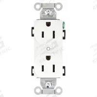 BRYANT Receptacle: Duplex, 5-15, White, 125V AC, 15 A, 2 Pole / 3 Wire (MPN BRYCBR15W)