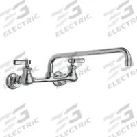 CHICAGO FAUCETS Straight Kitchen Faucet: 540, Cast Brass, Widespread, Wall, 2 Mounting Holes, Lever (MPN 540-LDL12ABCP). Key specifications — Series: 540; Brand: CHICAGO FAUCETS.