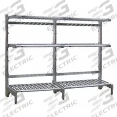 NEW AGE INDUSTRIAL Cantilever Rack: 120 in x 21 in x 72 in, 3 Shelves, 300 lb Shelf Capacity (MPN 99880). Key specifications — Material: Aluminum; Shelf Configuration: Standalone; Brand: NEW AGE INDUSTRIAL.