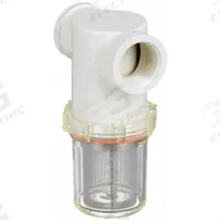 RON-VIK Inline Strainer: Nylon, 1 1/2 in, NPT, Mesh, 0.0117 in Screen Size, 100 psi Max. Op Pressure (MPN 7222190). Key specifications — Screen Material: 304 Stainless Steel; Bowl Color: Clear; Material: Nylon; Brand: RON-VIK; Seal Material: EPDM; Color: White.