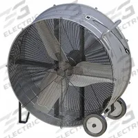 DAYTON Portable Fan: 36 in Blade Dia, 120V AC, Mobile, 1/2 hp, Direct Drive, Steel (MPN 6ALE5). Key specifications — Mobility: Mobile; Voltage: 120V AC; Brand: DAYTON.
