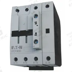 EATON IEC Magnetic Contactor: Non-Reversing, 4 Poles, 4NO Contacts, 50 A, 208V AC Coil (MPN XTCF080D00E). Key specifications — Brand: EATON; Integrated Surge Suppression: Yes.