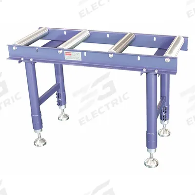 Dayton Material Support Table: 14 1/8 in Roller Wd, 17 3/8 in Overall Wd, 25 1/2 in Min. Ht - Roller Material Support & Transfer Tables