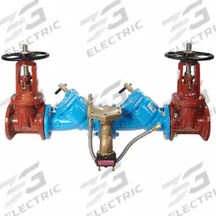 WATTS Reduced Pressure Zone Assembly: LF909 Large, with Flood Detection Sensor, Cast Iron, Flange (MPN LF909-DOSY-FS). Key specifications — Shut-Off Valve Type: OSY Gate Valve; Connection Type: Flange.