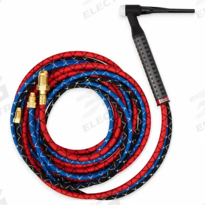 LINCOLN ELECTRIC Torch Package: Water-Cooled, 18, 25 ft, Aluminum, 3-Piece - Water-Cooled TIG Torches