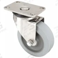 APPROVED VENDOR Plate Caster: Swivel, No Brake, Rubber, 5 in Wheel Dia., 1 1/4 in Wheel Wd, Slot (MPN P12SX-PRP050D-12-SS). Key specifications — Brand: APPROVED VENDOR; Wheel/Tread Color: Gray; Roll Up: Swivel.