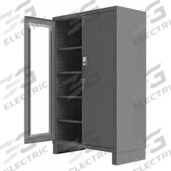 DURHAM MFG Storage Cabinet: 60 in x 24 in x 78 in, Legs, 4 Adj Shelves, Gray, Gray, Swing (MPN 3704CXC-BLP4S-95). Key specifications — Base Type: Legs; Cabinet Color: Gray; Frame Assembled: Assembled; Brand: DURHAM MFG.