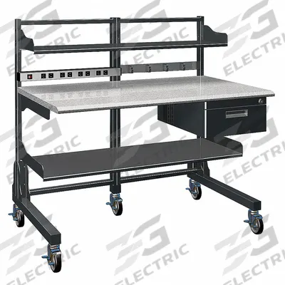 HERGO Medical Workstation: 48 in Overall Wd, 35 in Overall Dp, 49 in Overall Ht - Open-Frame Mobile Medical Computer Workstations