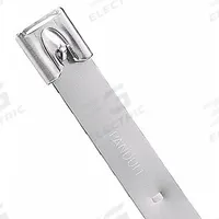 PANDUIT Cable Tie: 17 1/2 in Nominal Lg, 4 in Nominal Max. Bundle Dia., 0.5 in Wd, Silver, 50 PK (MPN MLT4EH-LP). Key specifications — Brand: PANDUIT; Locking Style: Ball Lock; Color: Silver.