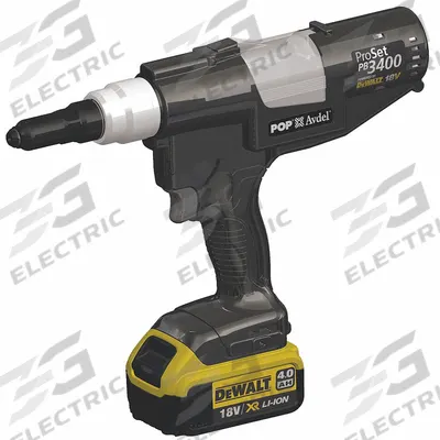 POP AVDEL Rivet Tool: 2 Batteries, 1 Charger, 1 3/16 in Stroke Lg, 4,047 lbf Pulling Force - Pop Avdel Cordless Riveting Tools