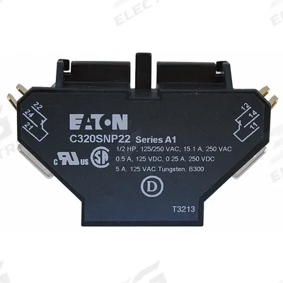 EATON Auxiliary Contact: 2NO/2NC, 10 A Max Current (AC), Side Mount - Eaton Auxiliary Contacts