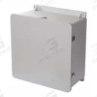 WIEGMANN Enclosure: Fiberglass, 24 in x 24 in x 10 in, NEMA 1/12/3R/4X/6P, Hinged, Solid Cover (MPN HW-J242410CHQR). Key specifications — Brand: WIEGMANN; Closure Method: Padlock Hasp; Knockouts: Not Included.