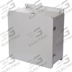WIEGMANN Enclosure: Fiberglass, 24 in x 24 in x 10 in, NEMA 1/12/3R/4X/6P, Hinged, Solid Cover (MPN HW-J242410CHQR). Key specifications — Brand: WIEGMANN; Closure Method: Padlock Hasp; Knockouts: Not Included.