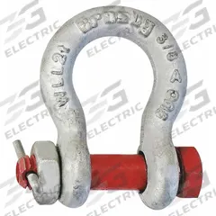 CROSBY Anchor Shackle: Anchor Shackle, 4,000 lb Working Load Limit, 21/32 in Wd Between Eyes, Silver (MPN 1021015). Key specifications — Body Color: Silver; Brand: CROSBY.