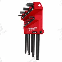MILWAUKEE Hex Key Set: 6 - 10 Pieces, L, Metric, Single Ball End, Long, 9 Pieces, Organizer, 2 Tips (MPN 48-22-2186). Key specifications — attr1205554: MILWAUKEE; attr1205568: Black Oxide; attr1293176: 6 - 10 Pieces.