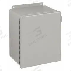 WIEGMANN Enclosure: Steel, 12 in x 10 in x 5 in, NEMA 12/13, Solid Cover, Hinged (MPN B121005CH). Key specifications — Brand: WIEGMANN; Closure Method: Screws; Knockouts: Not Included.