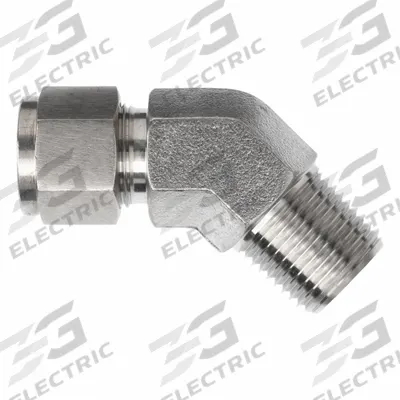 BRENNAN INDUSTRIES Compression Fitting Elbow: 3/8 in OD x 3/8 in Pipe Fitting Size - Clean & Bagged Single-Ferrule Stainless Steel Fittings