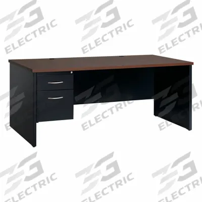 HIRSH Desk Pedestal: Melamine Laminate with Particleboard Core, Walnut, 1 Pedestals - Pedestal Desks