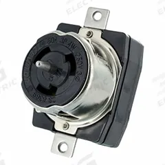 LEVITON Locking Receptacle: Non-NEMA, Black, 250V AC, 50 A Current Rating, 3 Poles, 4 Wires (MPN CS8369). Key specifications — Brand: LEVITON.