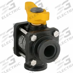 BANJO Manual Three-Way Ball Valve: 1 in, Polypropylene, L Flow, 300 psi Max. Pressure (CWP), Tee (MPN MV100BL). Key specifications — Brand: BANJO; Handle: Tee.
