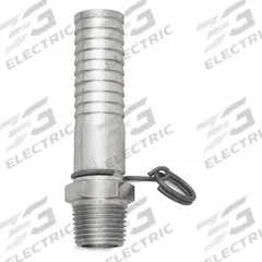 SANI-LAV Hose Adapter: Stainless Steel, Stainless, 3 3/4 in Overall Lg, 3/4 in Inlet Connection Size (MPN N14S). Key specifications — Inlet Connection Type: Barb; Brand: SANI-LAV; Color/Finish: Stainless; Includes: Trigger Lock Ring; Material: Stainless Steel; Product Type: Hose Adapter.