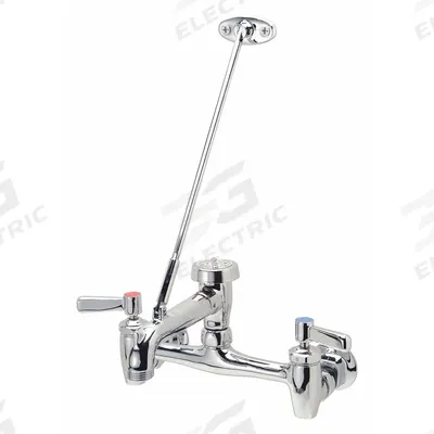 ZURN Straight Service Sink Faucet: Wall, Centerset, Brass, Chrome, 2.2 gpm Flow Rate - Widespread Utility Faucets