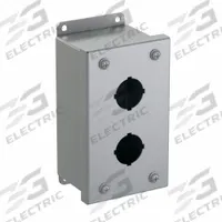HAMMOND Push Button Enclosure: 30mm, 2 Holes, Carbon Steel, NEMA 12/13 (MPN 1435B). Key specifications — attr211299: HAMMOND; attr1043605: Indoor Dust & Water Droplets.