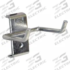 TRESTON Double Rod Pegboard Hook: 1 1/2 in x 5 29/32 in x 1 3/4 in, 5 Hooks, Screw-In, Surface (MPN 853220-51). Key specifications — Mounting Type: Surface; Includes: Black Holding Clip; Finish: Zinc-Plated; Color: Silver; Accessory Type: Double Rod Hook; Locking System: Screw-In; Material: Steel; Brand: TRESTON.
