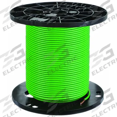 SOUTHWIRE Building Wire: Copper, 3 AWG, 1 Conductors, Stranded, Green, 500 ft Lg - Copper THHN/THWN Building Wires