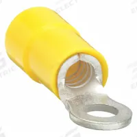 GRAINGER Ring Terminal: Yellow, Vinyl Insulation, #6 Stud Size, 12 AWG to 10 AWG Wire Sizes, 600 V (MPN 5UGP1). Key specifications — attr1308027: GRAINGER; attr1356587: Funnel Entry.