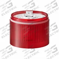 PATLITE Tower Light Module: Flashing/Rotating/Steady, 24V DC, Red, 100 mm Overall Dia, LR10 (MPN LR10-E-R). Key specifications — Brand: PATLITE; Compatible with Series: LR10; Lens Color: Red; Operating Voltage: 24V DC; Manufacturer Part Number: LR10-E-R.