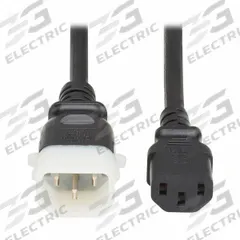 EATON Power Cord: 2 ft Lg, 3/18, Non-NEMA Plug, C14 Plug, Non-NEMA Receptacle, C13 Receptacle, PVC (MPN P004-E02). Key specifications — Brand: EATON; Jacket Material: PVC.