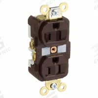 HUBBELL Receptacle: Duplex, 5-15, Brown, 125V AC, 15 A, 2 Pole / 3 Wire (MPN HBL5262)