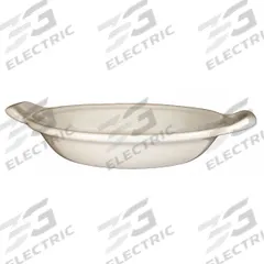 ITI Shirred Egg Dish: 15 oz Capacity, 1 1/2 in Overall Dp, 7 1/4 in Overall Wd, 9 in Overall Lg (MPN SEGG-75). Key specifications — Material: Vitrified Stoneware; Brand: ITI; Color: American White.